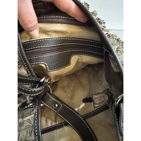 Gianni Conti Leather Purse Fringe Detail Satchel Crossbody Boho Italian EUC - Picture 7 of 13